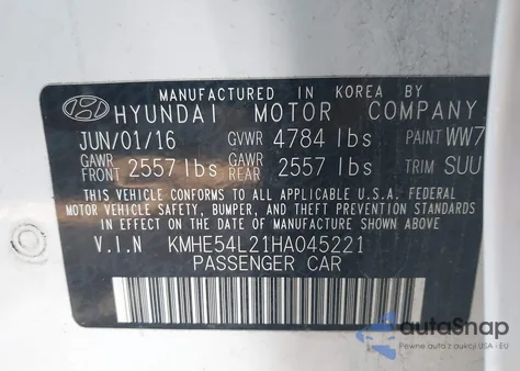 2017 Hyundai Sonata Plug-In Hybrid Limited из США, поврежденный, VIN KMHE54L21HA045221